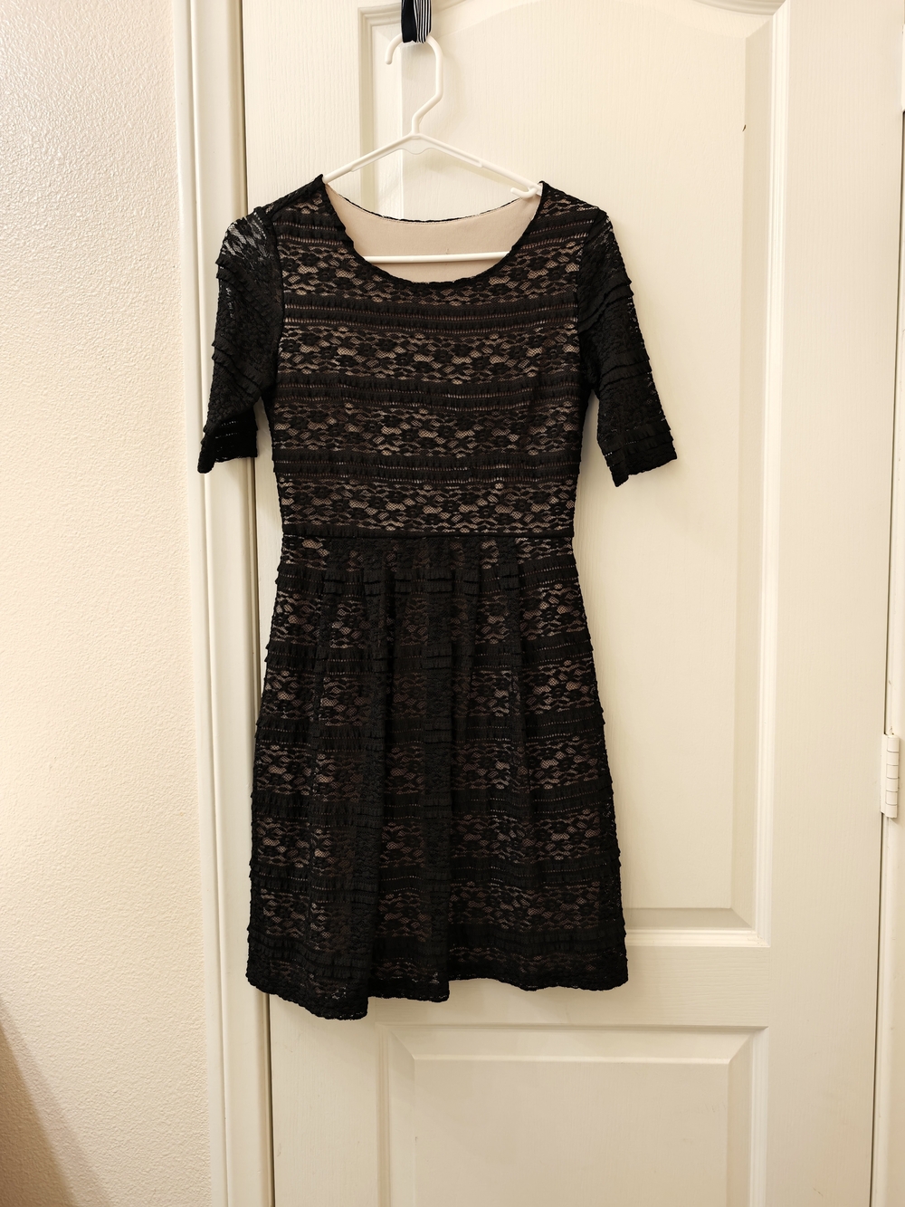 Black Lace Fit-and-Flare Dress